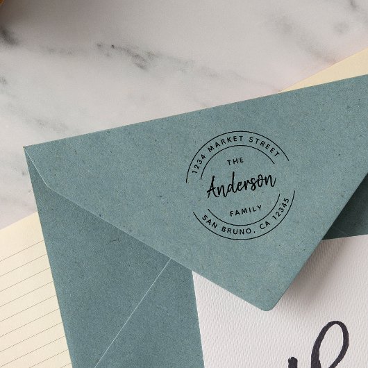 カスタムファミリ名 |モダン差出人住所 ラバースタンプ