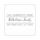 カスタムファミリ名 |モダン差出人住所 ラバースタンプ (インプリント)