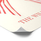 カスタムファミリ名Est日付コケットレッドボウ ポスター (角)