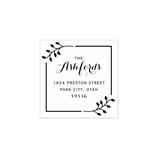 カスタムファミリ名Folids Corners差出人住所 ラバースタンプ (インプリント)