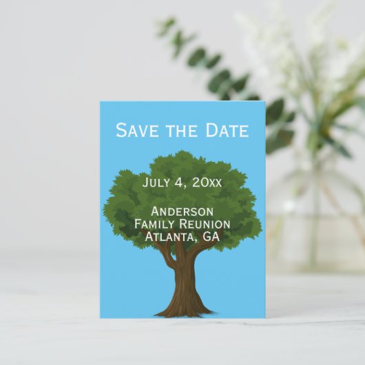 カスタムファミリ懇親会保存日付 案内ポストカード (スタンド正面)