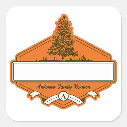 カスタムファミリ懇親会名タグ スクエアシール (正面)