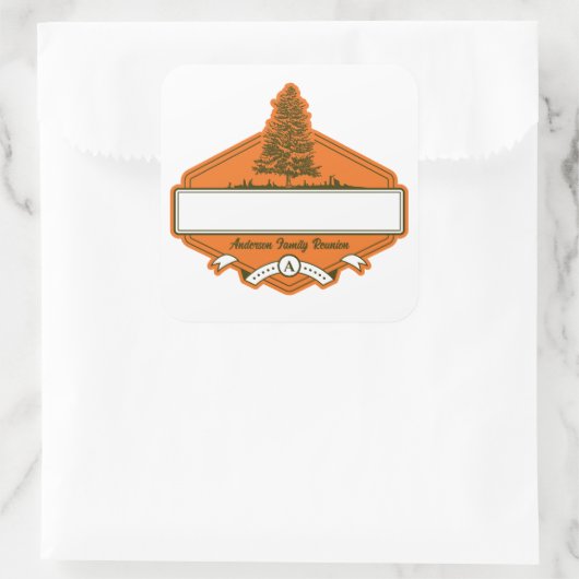 カスタムファミリ懇親会名タグ スクエアシール (バッグ)