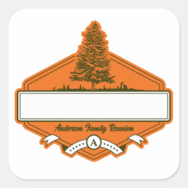 カスタムファミリ懇親会名タグ スクエアシール