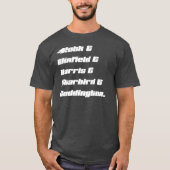 カスタムファミリT型 – 暗いT型のライト文字 Tシャツ (正面)