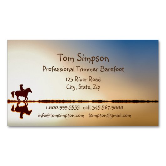 カスタムファリアトリマー乗馬ホー気にフ マグネット名刺 (正面)