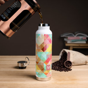 カスタムファンキーカラフルHipster Polygon Art Pattern ウォーターボトル