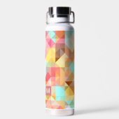 カスタムファンキーカラフルHipster Polygon Art Pattern ウォーターボトル (背面)