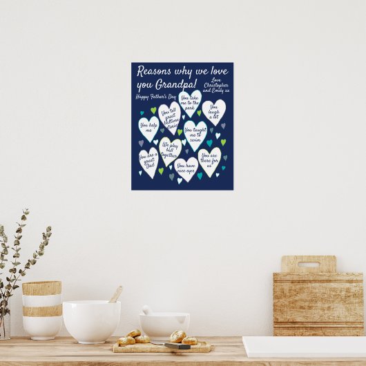 カスタムファーザデイリューズウィズラブグランパ ポスター (キッチン)