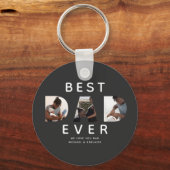 カスタムファーザーズの写真コラージュ最高のパパ キーホルダー (正面)