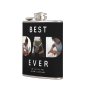 カスタムファーザーズの写真コラージュ最高のパパ フラスク (左)