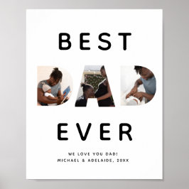カスタムファーザーズの写真コラージュ最高のパパ ポスター