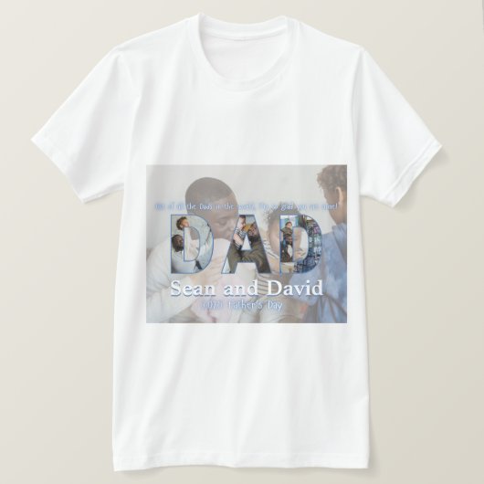 カスタムファーザーズの写真コラージュ最高のパパ Tシャツ (デザイン正面)