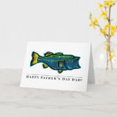 カスタムファーザーズカードフィッシュ魚釣りベース カード (黄色い花)