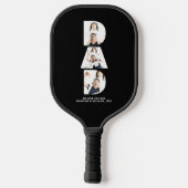 カスタムファーザーズデイフォトコラージュパパパーソナライズされた ピックルボールラケット (裏面)