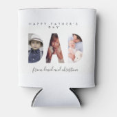 カスタムファーザーズデイフォトコラージュ最高のパパ 缶クーラー (正面)
