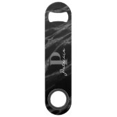 カスタムファーストネームシックラグジュアリーマーブルブラック スピード栓抜き (正面)