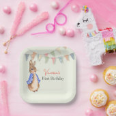 カスタムファースト誕生日ピーター・ザ・ラビットバント ペーパープレート (パーティー)