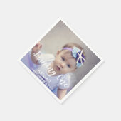 カスタムファースト誕生日フォトナプキンス スタンダードカクテルナプキン (角)