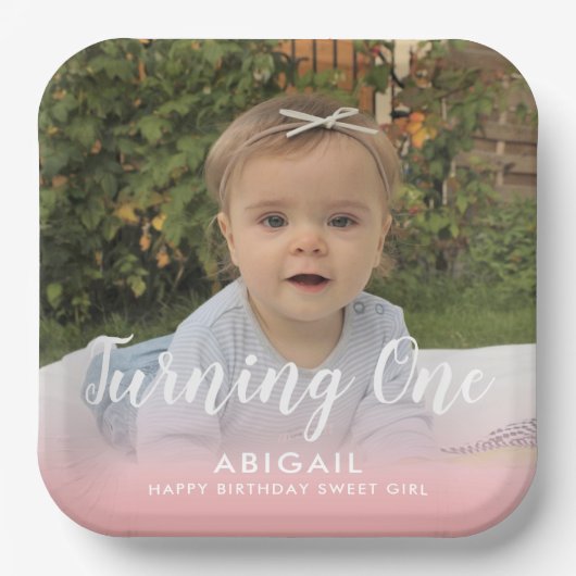 カスタムファースト誕生日 ペーパープレート (正面)