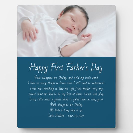 カスタムファースト・ファーザー・デイ・フォトプラークとイーゼル フォトプラーク (正面)