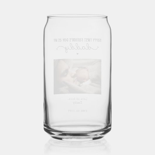 カスタムファースト・ファーザー・デーかわいいミニマル写真集 ガラス缶 (裏面)