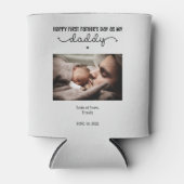 カスタムファースト・ファーザー・デーかわいいミニマル写真集 缶クーラー (正面)