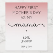カスタムファースト・マザーズデイ・ニューママ ワインラベル (シングルラベル)