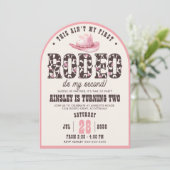 カスタムファーストRodeo Arched Girls 2nd誕生日パーティー 招待状 (スタンド正面)