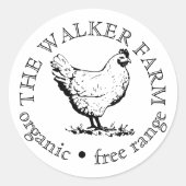 カスタムファームの販促ロゴ ラウンドシール (正面)