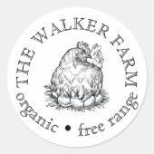 カスタムファームの販促ロゴ ラウンドシール (正面)