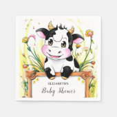 カスタムファームカウベビーシャワー紙 スタンダードカクテルナプキン (正面)