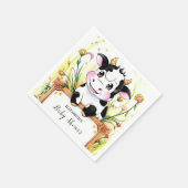 カスタムファームカウベビーシャワー紙 スタンダードカクテルナプキン (角)