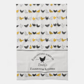 カスタムファームハウスキッチンチキンパターン キッチンタオル (縦)