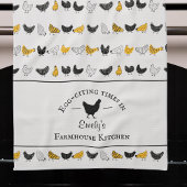 カスタムファームハウスキッチンチキンパターン キッチンタオル