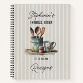 カスタムファームハウスキッチンレシピ ノートブック (正面)