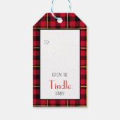 カスタムファームハウスレッドブラックバッファローチェックプレイド ギフトタグ (裏面)