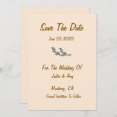 カスタムファームハシンプルウスの日付の保存 招待状 (正面/裏面)