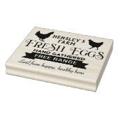 カスタムファームフレッシュエッグズカートンスタンプヘン&バナー ラバースタンプ (スタンプ)