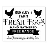 カスタムファームフレッシュエッグズカートンスタンプヘン&バナー ラバースタンプ (インプリント)