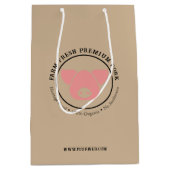 カスタムファームフレッシュプレミアムポークビジネスロゴ ミディアムペーパーバッグ (正面)