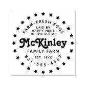 カスタムファームロゴ |レトロ鶏卵 セルフインキングスタンプ (デザイン)