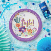 カスタムフィエスタサボテンフォークアートフラワーズ ペーパープレート (パーティー)