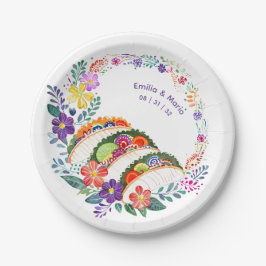 カスタムフィエスタサボテンフォークアートフラワーズ ペーパープレート