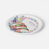 カスタムフィエスタサボテンフォークアートフラワーズ ペーパープレート (アングル)