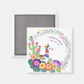 カスタムフィエスタサボテンフォークアートフラワーズ マグネット (正面/裏面)