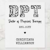 カスタムフィジカルセラピーDPTドクター ワインラベル (シングルラベル)