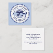 カスタムフィッシュタックルショップブルーバスフィッシャーマンストア スクエア名刺 (正面/裏面)