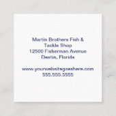 カスタムフィッシュタックルショップブルーバスフィッシャーマンストア スクエア名刺 (裏面)