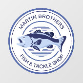 カスタムフィッシュタックルショップブルーバスフィッシャーマン ウィンドウサイン (シート)